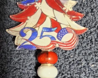 Custom Made Tree Toppers for Ceramic Trees - Red White & Blue 250