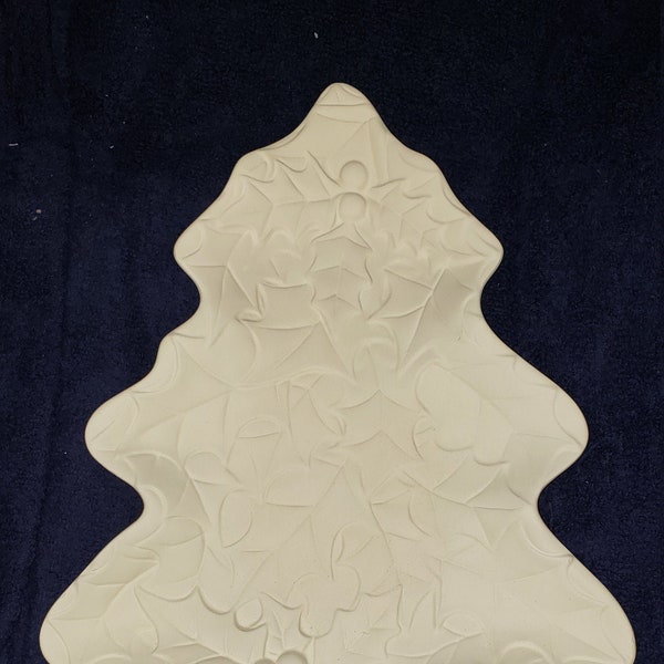 Cramer 226 Poinsettia Plate/Dish - Bisque (Ready to Paint)