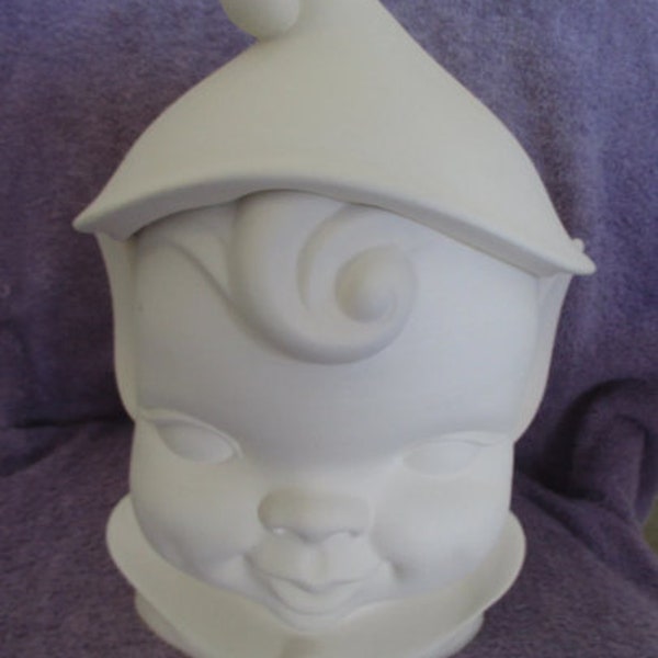 Ceramic Holland 676 Large Pixie Cookie Jar - Bisque (Ready to Paint)