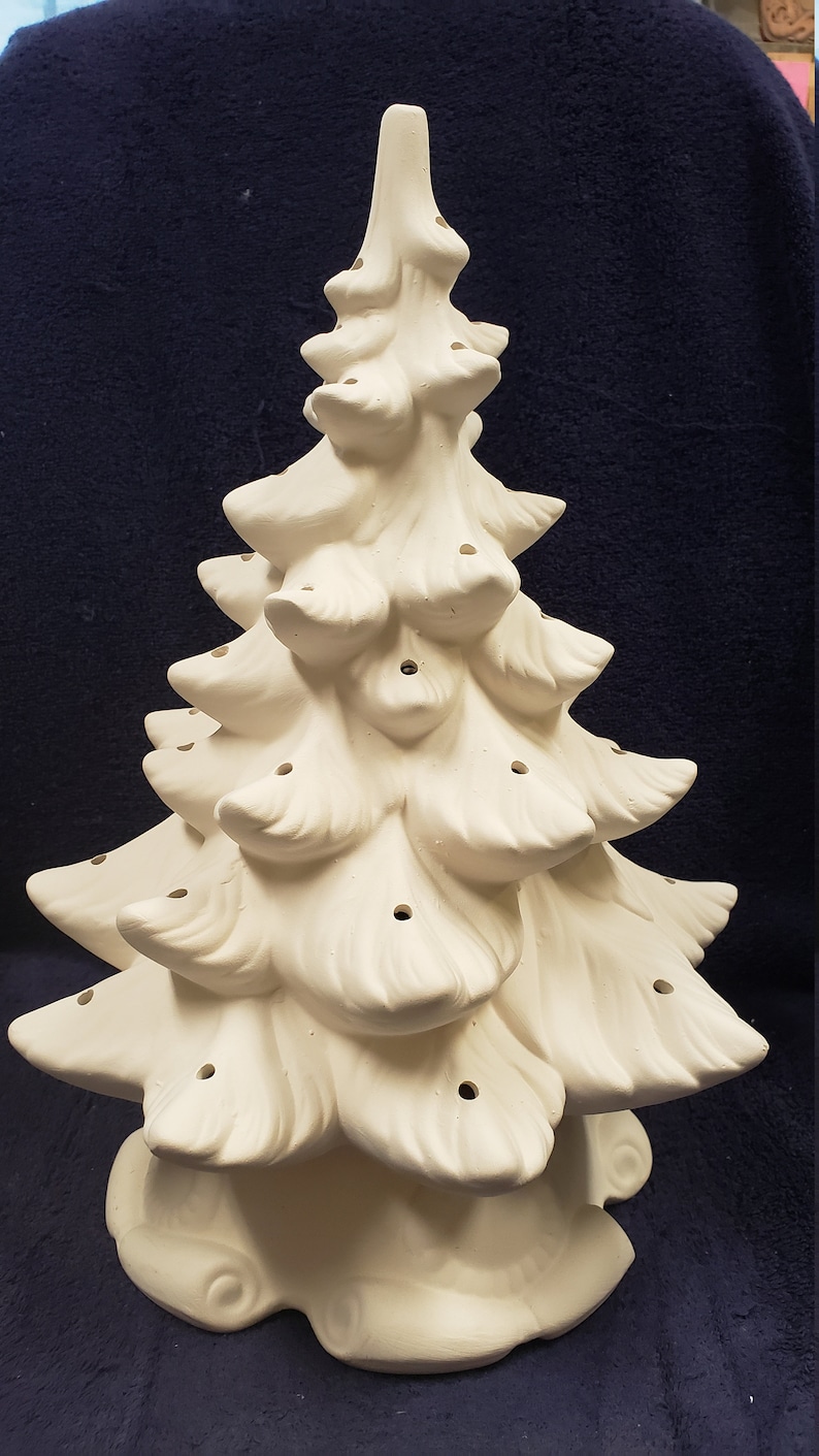 Atlantic A64 Ceramic Christmas Tree with Base Bisque Ready Etsy