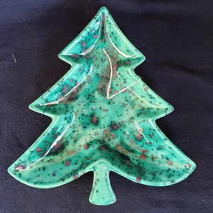 Ceramic Christmas Tree Dish  - Hand Painted