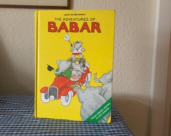 Vintage, 1990er Jahre, 1990, Die Abenteuer von Babar, Jean De Brunhoff, Hard Back, Kinder, Geschichte, Buch, Fiktion, Retro, Gegenwart, Geschenk, Tochter