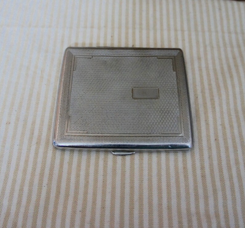 Vintage, Chromium Plate, Made in England, Cigarette Case, Elastic Strap