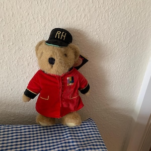 Vintage, 1990er Jahre, Dowman, Soft Touch, 11 Zoll, gegliedert, Teddybär, Kuscheltier, In, Queens Guard, Uniform, Hut, Plüschtier, Geschenk, Tochter