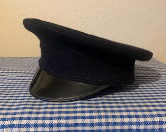 Vintage, Dress Hat, British Made, Hobson & Sons, London, Standard Issue, Uniform, Visor Cap , Felted, Wool, Peaked, Hat, Child, Size Small