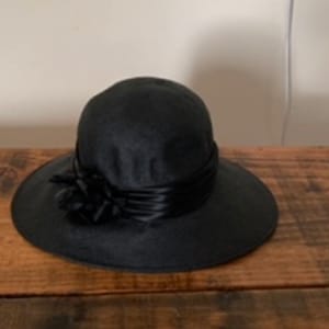 Vintage, the British Hat Guild, Designer, Wide Brimmed, Black, Hat