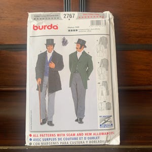 Vintage, Burda, Herr, Historisk, Viktoriansk, Jacka, Rock, Byxor, Väst, Kläder, Kostym, Sömnad, Mönster, Storlek 34-50, Gåva