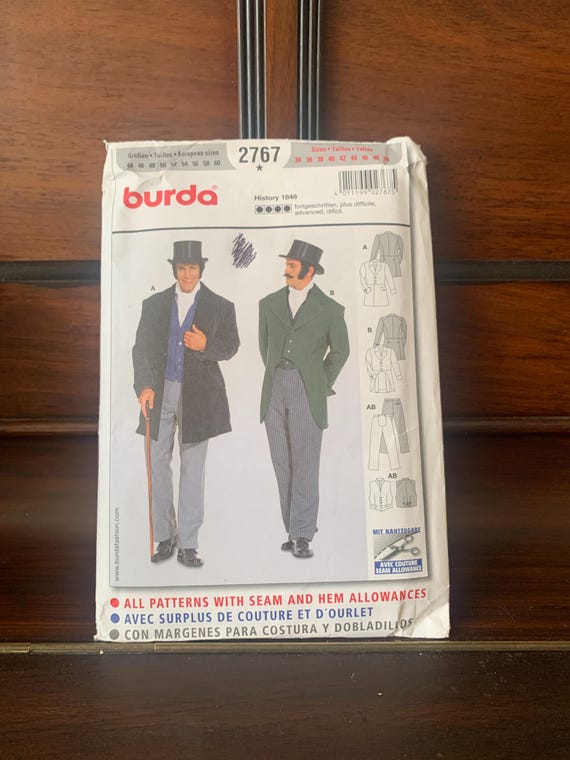 Vintage, Burda, Men's, Historical, Victorian, Jacket, Coat