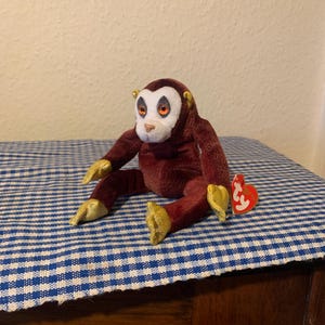 Vintage, 2000, Retired, TY Beanie Babies, Zodiac, Monkey, Beanie Babies, Soft Toy, Plush, Plushie, Astrology, Collectible, Toy, Retro, Gift