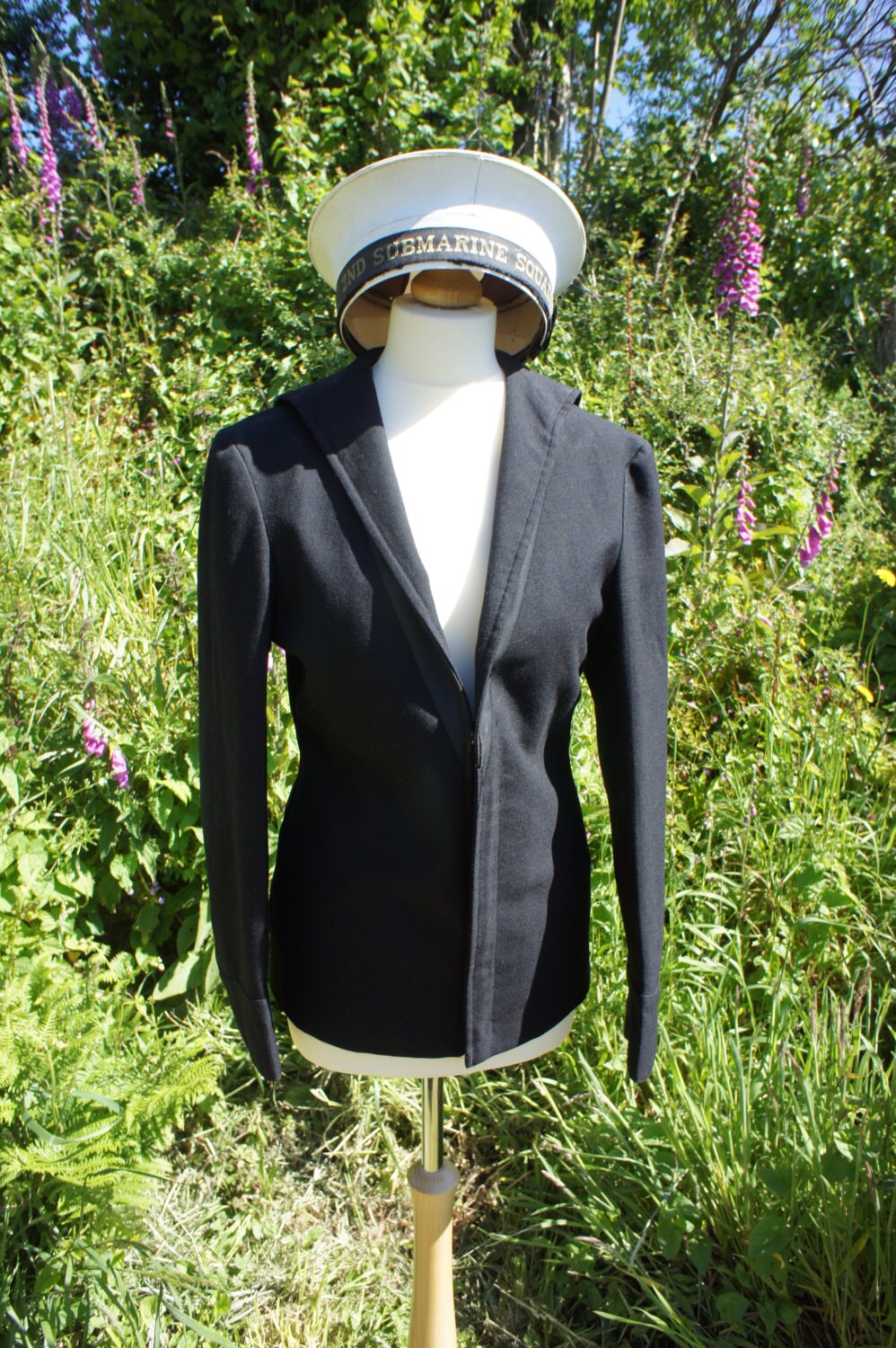 Vintage, Mens, 2nd Submarine Squadron, Black, Wool, Jacket, Blazer, Size Small, Collectible, Military, Navy, Costume, Steampunk, Film, Stage