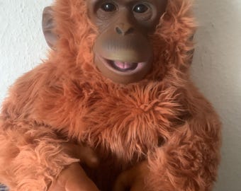 Genérico Mono De Peluche Naranja De 90 Cm – Peluche Suave Y Grande Con Brazos Y Piernas Largas, Decoración Infantil, Cojín Y Accesorio Para Fotos