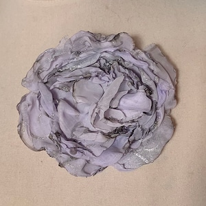 Handmade, Grey, Fabric, Rose, Flower, Brooch, Wedding, Costume, Day Of The Dead, Halloween, Día de Muertos, Halloween, Jewellery, Fairy, Mum