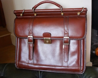 Stunning, Vintage, Leather, Briefcase, Large, Bag, Latch, Lock, Gift, Accessories, Steampunk, Prop, Costume, Gift, Wife, Husband, Father