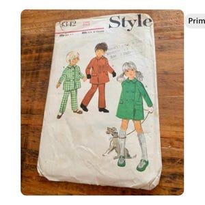 Vintage, 1971, Stil, Barn, Kappa, Byxa, Flickor, Pojkar, Sömnad, Mönster, Storlek Ålder 3, Kläder, Casual, Retro, Sömnad, Mönster, Mode
