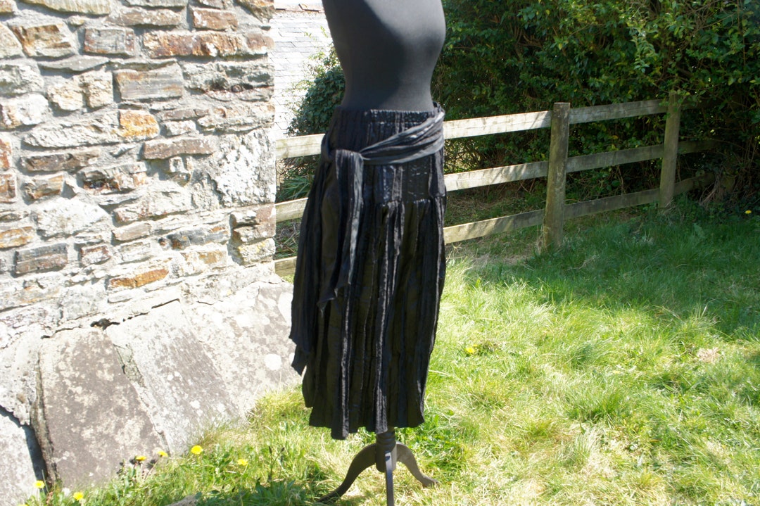 Vintage, Satsuma, London, Made in Britain, Black, Polyester, Sateen and