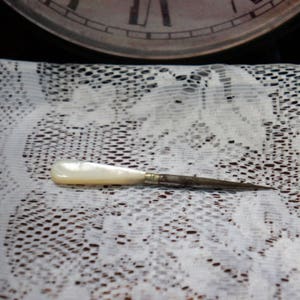 Rare, Victorian, Antique, Collectible, EPNS, Made In England, Silver Plated, Nut Pick, With Imitation Mother Of Pearl Handle, Gift, Mother