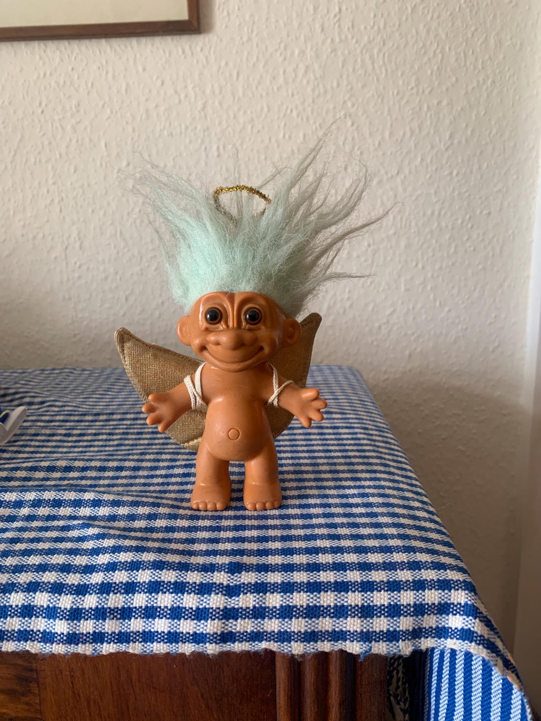 Vintage, 1990s, Russ, Blue Hair, Angel, Troll, Doll, Figure, With ...