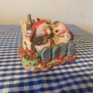 Vintage, Gordon Fraser, Country Companions, Hedgehog, Champagne, Picnic, Love, Anniversary, Valentine, Figurine, 1990s, Retro, Present, Gift