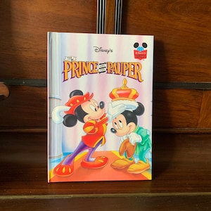 Vintage, 1993, First Edition, Walt Disney, Random House, Mickey Mouse, The Prince and The Pauper, Hard Back, Children’s, Book, Retro, Gift