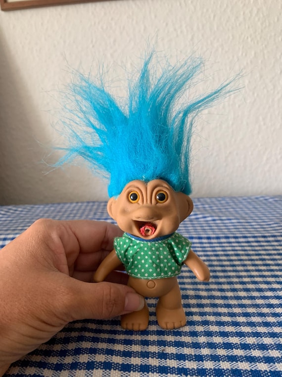 Rare, Vintage, 1991, 1990s, Blue Hair, TNT, Troll, Doll, With