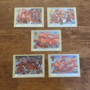 Quatro, Vintage, 1988, Edward Lear, Verso para Crianças, Obra de Arte, Ilustração, Royal Mail, Comemorativo, Lançamento, Selos, Cartões Postais, Colecionável