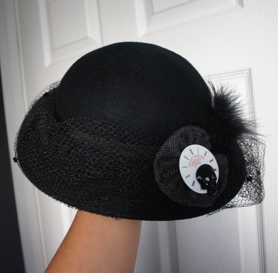 Seampunk Gothic Hat Vintage Cosplay Victorian Hat Feathers Skull Gear Unisex