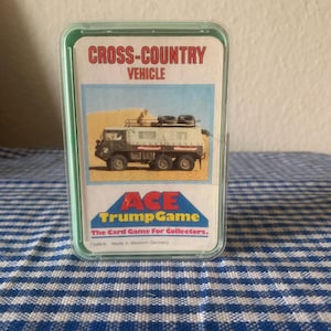 Vintage, década de 1980, as, triunfo, cartas, juego, vehículo todoterreno, infantil, adulto, juegos, retro, regalo, regalo de Navidad, coleccionable