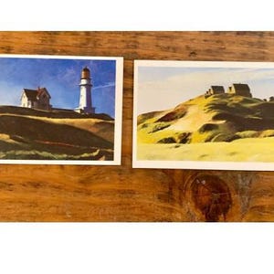 Par de, Vintage, 1994, David Hopper, Arte, Paisagem, Interior, Cartões postais, Ilustrado, Arte, Colecionável, Presente, Infância, Pai