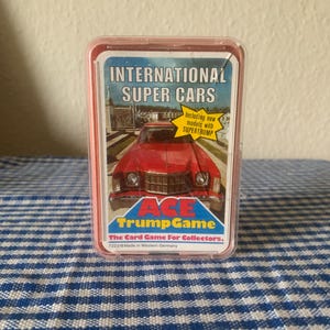 Vintage, década de 1980, Ace, Trump, cartas, juego, supercoches internacionales, infantil, adulto, juegos, retro, regalo, regalo de Navidad, coleccionable