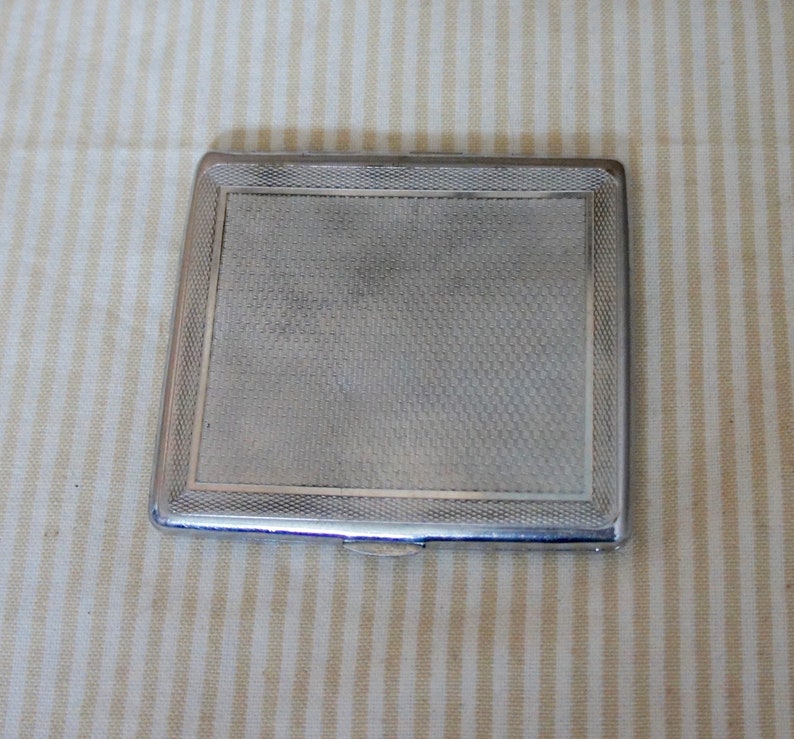 Vintage, Chromium Plate, Made in England, Cigarette Case, Elastic Strap
