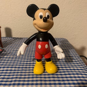 Vintage, 1980s, 1990s, Disney, 7 Inch, Plastic, Jointed, Mickey Mouse, Figure, Retro, Toy, Collectible, Figure, Stocking Filler, Gift, Son