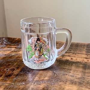 Vintage, Glass, With Handle, Scottish Piper With Bagpipes, Castle, Design, Burns Night, Gift, Souvenir, Display, Collectible, Barware, Drink