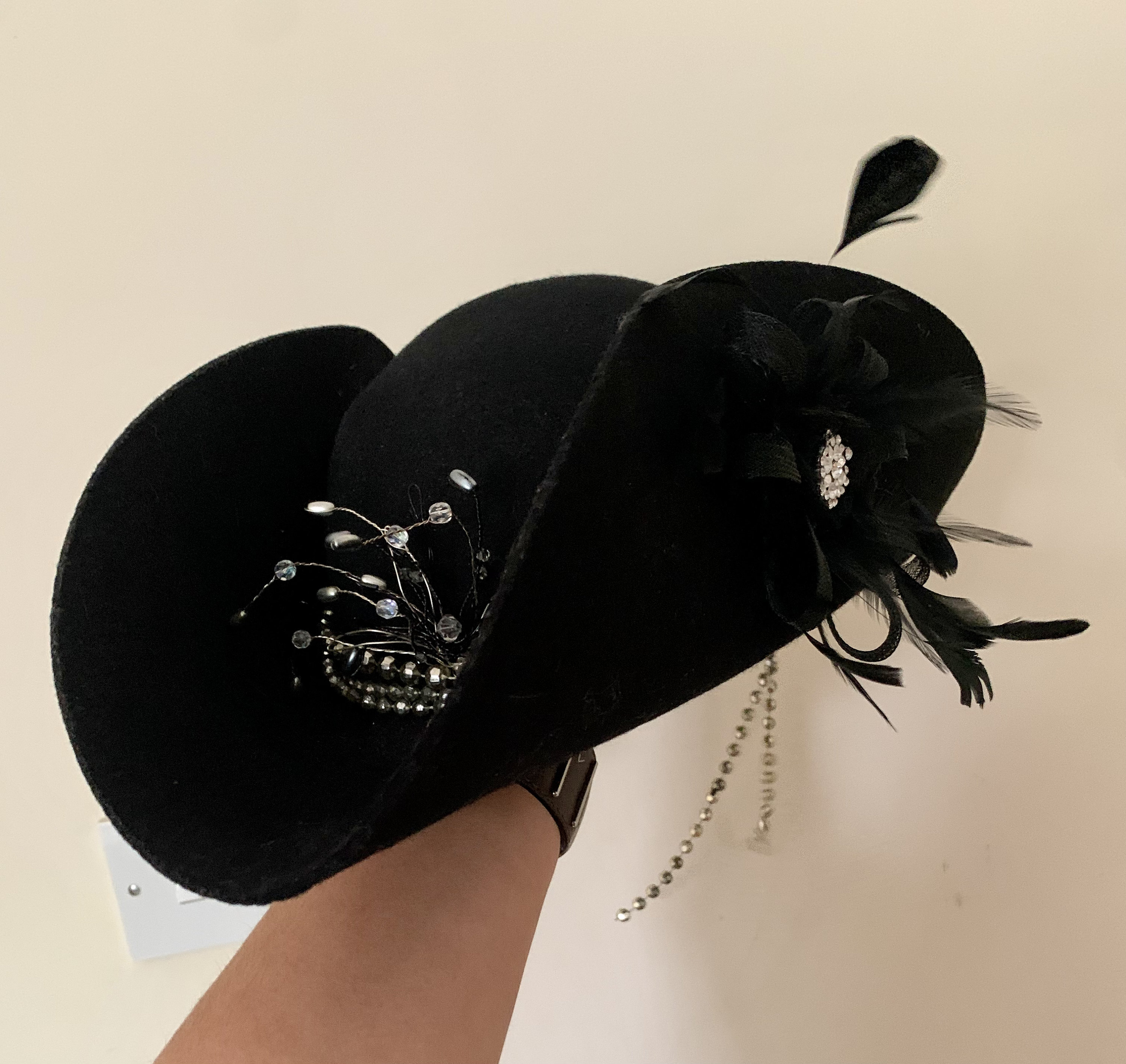 Handmade OOAK pirates of the Caribbean tricorn hat Capt. Jack Tricorn Leather Pirate Hat – MuseumReplicas.com main image 4