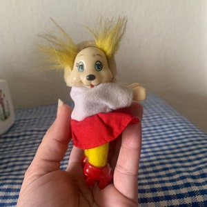 Rare, Vintage, 1980s, Get Along Gang,  Dotty Dog, Cheerleader, Skates, Soft Toy, Plush, Plushie, Gripper, Clip, Toy, Retro, Cartoon, Gift
