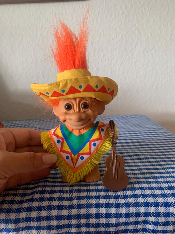 Vintage, 1980s, 1990s, Russ, Orange Hair, Mexican, Troll, Doll