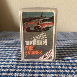 Vintage, década de 1980, Top Trumps, camiones de bomberos, cartas, juego, infantil, adulto, juegos, retro, regalo, regalo de Navidad, coleccionable, regalo, papá