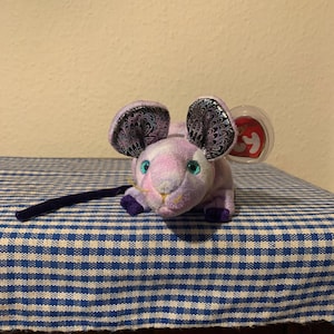 Vintage, 2000, Retired, TY Beanie Babies, Zodiac, Rat, Beanie Babies, Soft Toy, Plush, Plushie, Astrology, Collectible, Toy, Retro, Gift