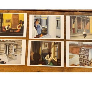Conjunto de seis, Vintage, 1994, David Hopper, Arte, Arquitetura, Janelas, Pessoas, Cartões postais, Ilustrado, Arte, Colecionável, Presente, Esposa