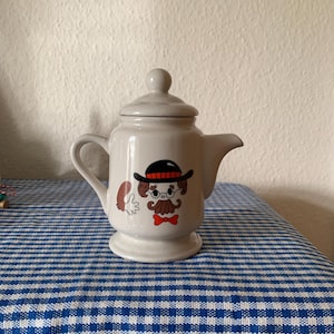Vintage, 1970-talet, 1980-talet, Gres, Roliga ansikten, Design, Keramik, Koreansk, Tekanna, Kitsch, Samlarobjekt, Display, Kök, Korea, Gåva, Present, Fru