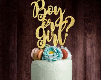 READY TO SHIP 2-3 Business days, Gender Reveal Cake topper, Boy or girl cake topper, babyshower