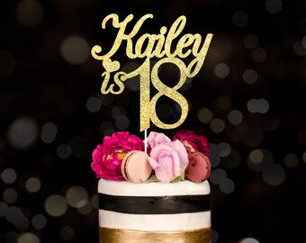 Any Name and Age Cake topper, custom cake topper, birthday cake topper, 18th cake topper