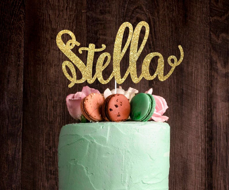 Any Name Cake Topper Custom Cake Topper Birthday Cake Topper Glitter Cake Topper