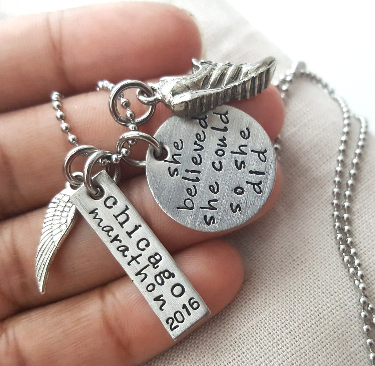 Marathon running necklace running jewelry running necklace Etsy