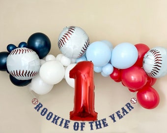 Baseball Balloon Garland~Rookie of the Year First Birthday Theme~Baseball Party~Rookie Year~First Birthday~Baseball Balloon~Baseball Party