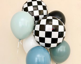 Race Car Balloon Bundle~Two Fast Birthday~Race Car Party Decorations~Fast One Birthday~Race Car Birthday~Vintage Car Birthday Party~Checker