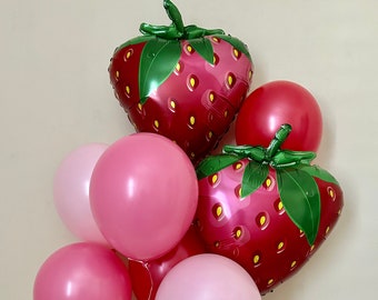 Strawberry Balloon Bundle~Berry First Birthday~A Berry Sweet One Birthday~Strawberry Balloon~Berry Balloon Arch~Summer Party~Fruit Balloon