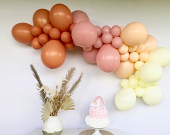 Boho Rainbow Balloon Garland DIY Kit~Burnt Orange Rosewood Blush & Ivory~Boho Party Decor~Groovy One~Two Groovy~Baby Shower~Bridal Shower