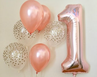 Rose Gold 1 Balloon Etsy