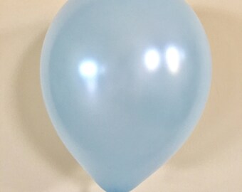 Baby Boy 1st birthday Bridal Shower Jumbo Pearl Blue Balloon with tail Pearl Light Blue 30 Balloon with Blue and White Balloon Tail Twirlz