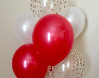Red White Balloons Etsy